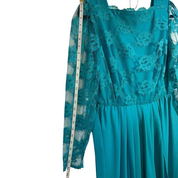 Handmade VTG Lace Dress SZ 10 Long Romantic Feminine Floral Cottagecore Fairy - Picture 14 of 16